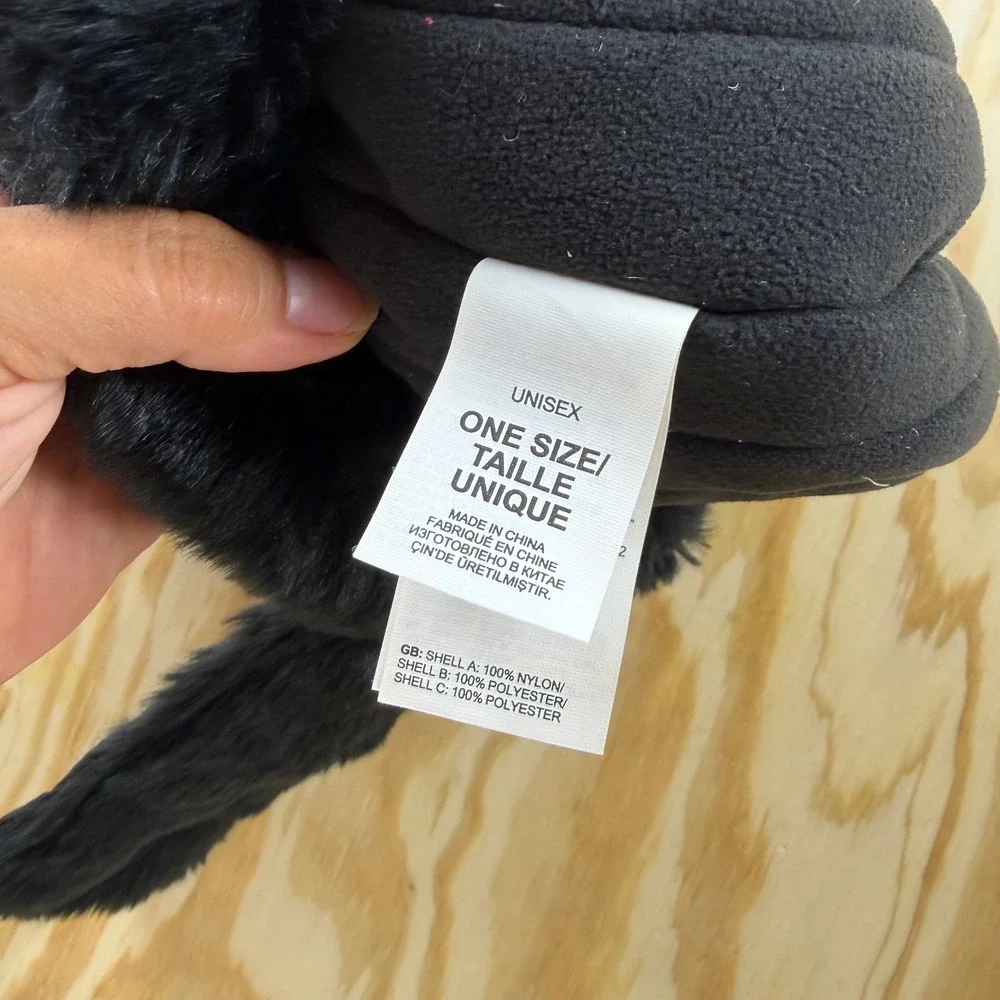The North Face Black Faux Fur Trapper Hat Unisex One Size Winter Bomber Cap
